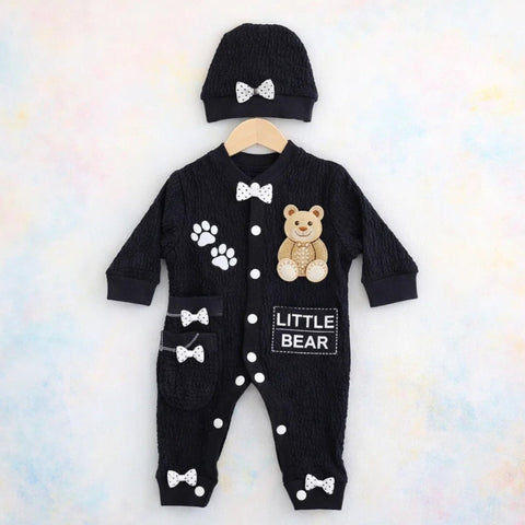 GM - 3 Pieces - Romper Set - Black - Little Bear
