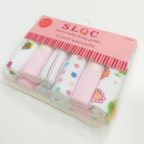 SLQC - Pack of 12 Face Towels - Pink - China