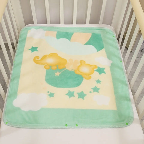 Lucky Baby Double Ply - Zip Blanket - Green - Elephant & Balloons  - 25