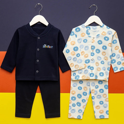 TBS - Pack of 2 - Night Suits - Navy Blue & Donuts