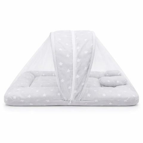 Mosquito Bed Net - Grey & White - Stars - 26