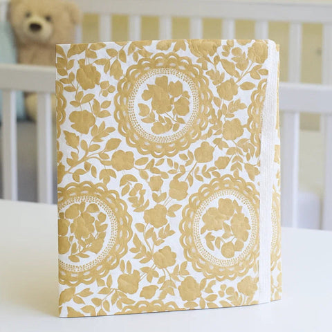 Diaper Changing Sheet - Brown - Flowers & Leaves