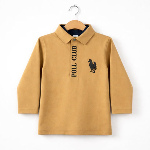 Bonton - Long Sleeve - Polo - T-Shirt - Camel