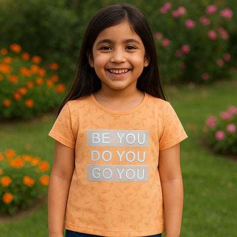 Floral - Cropped T-Shirt - Be You - Peach