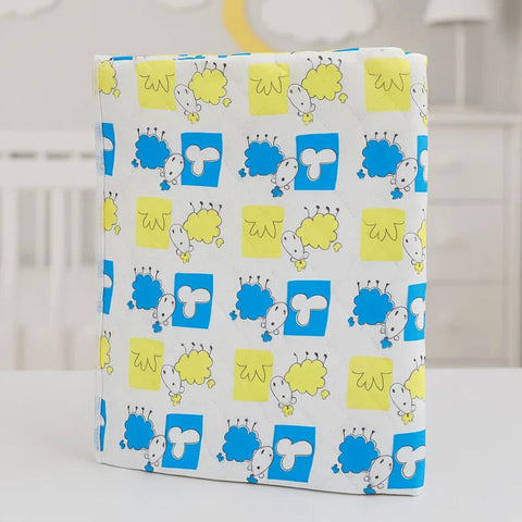 Diaper Changing Sheet - Yellow & Blue - Sheeps