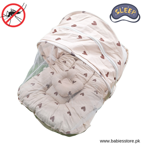 Mosquito Bed Net - Vol-04-25 - Brown - Hearts
