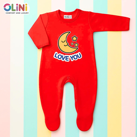 OLINI - Fleece - Romper - Red - Love You