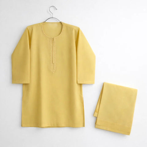 TBS - Cotton - Round Neck - Kurta Shalwar - Lime - 26