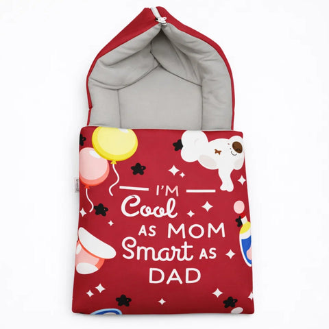Cotton - Hooded Carry Nest - Red - Cool Mom & Dad - 26