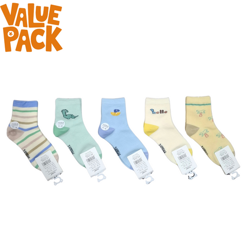 Pair of 5 Socks - Size 5-8 - Theme 5