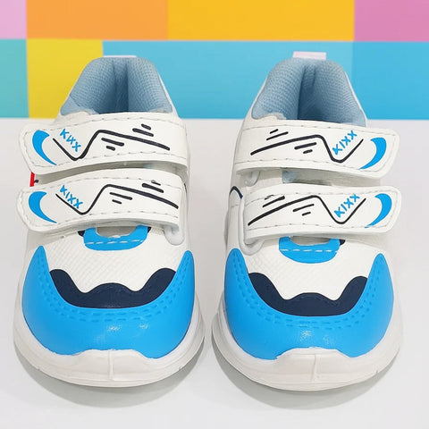 Baby Shoe - Kixx - White & Blue
