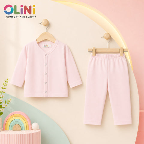 OLINI - Cotton Jersey - Night Suit - Light Pink - YAM