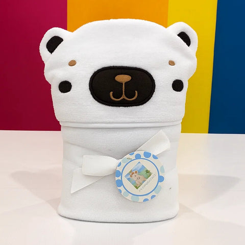 Little Alpaca - Hooded Bath Towel - White - Bear