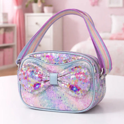 Girl's - Fashion Crossbody Bag - Blue - Bow Stars - 118804