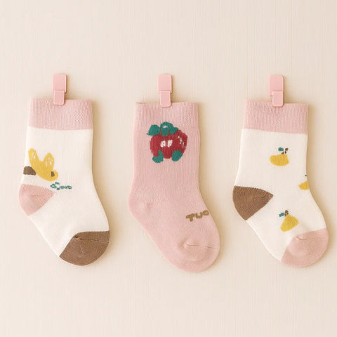 Duck Happy - Pair of 3 Socks - Pink