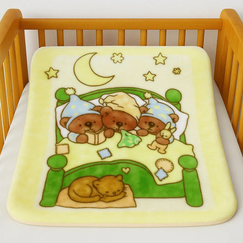 Junio Kids Single Ply - Zip Blanket - Yellow - Triple Bear - 25