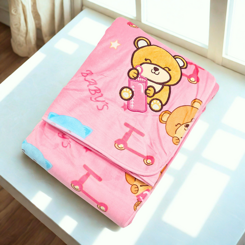 For Baby - Fur Blanket - Pink - Bear Baby