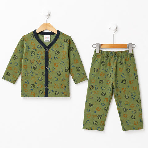 TBS - Cotton Jersey - Night Suit - Green - Cars - 26