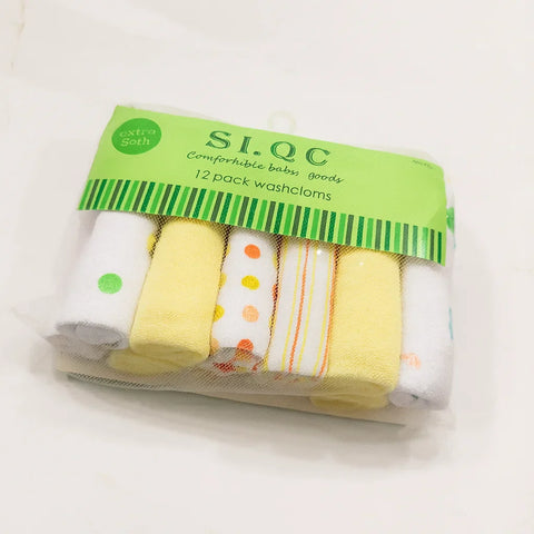 SLQC - Pack of 12 Face Towels - Yellow - China