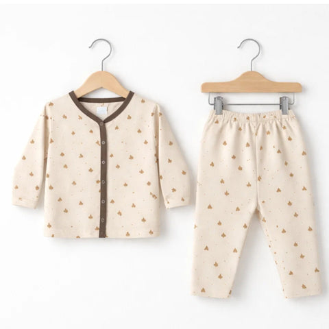 TBS - Cotton Jersey - Night Suit - Brown - Birds - 26