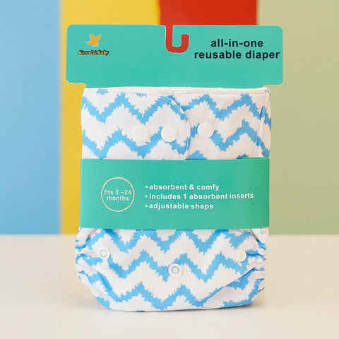 Reuseable Diaper - Blue Lining