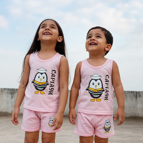 Sando & Shorts - Pink - Penguin