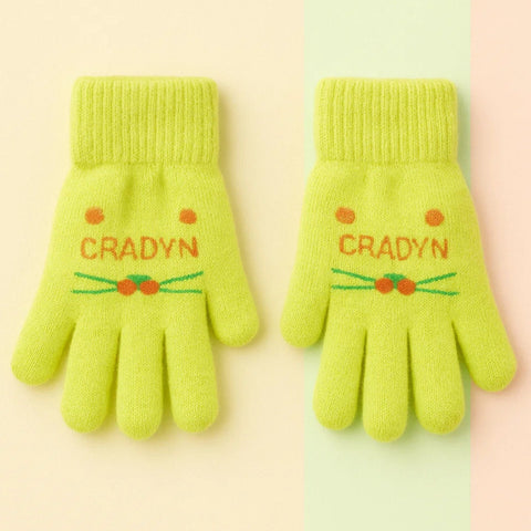 Pair of Gloves - Green - Craovn Cat - (3-5 Years)