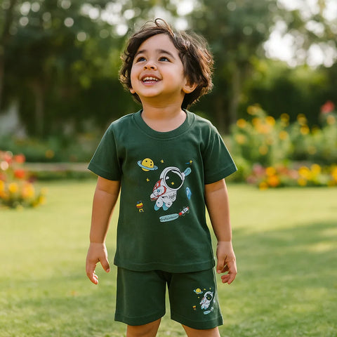 TBS_BRL - T-Shirt & Shorts - Green - Astronaut