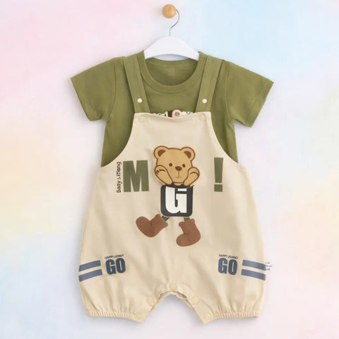 BB - 2 Pieces - Dungaree Set - Green - Go - China
