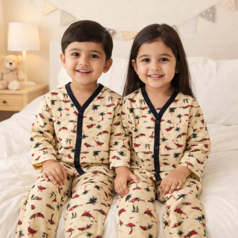 TBS - Cotton Jersey - Night Suit - Yellow - Beach - 26