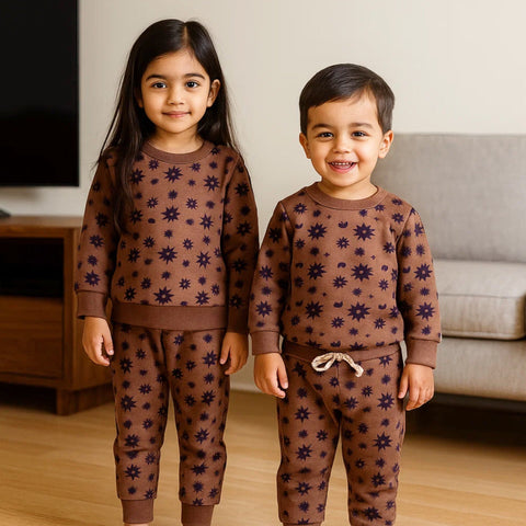 Z Kids - 2 Pieces - Suit Set - Brown - Flowers - 25