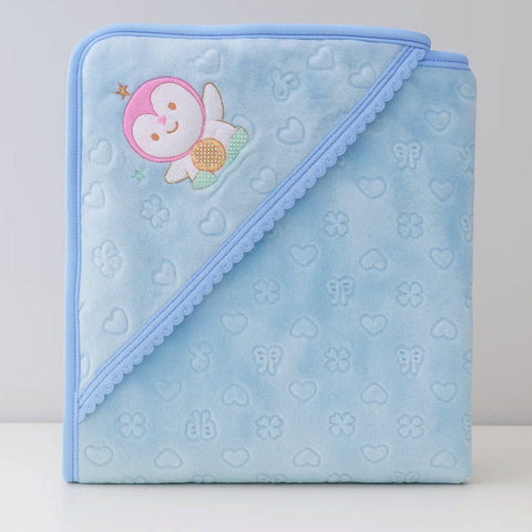 Fleece - Wrapping Sheet - Penguin & Characters - Blue - 25