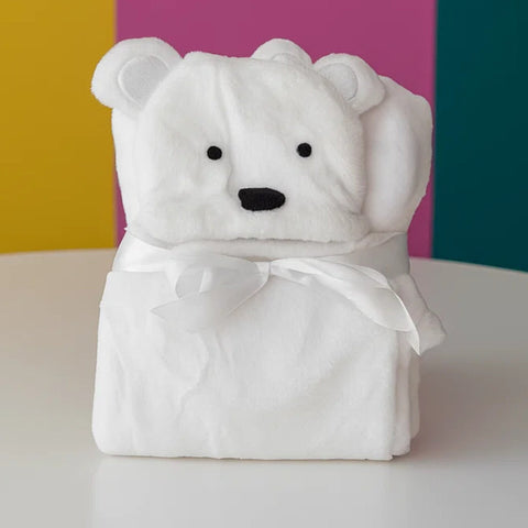 Kolaco - Hoodie Blanket - White - Bear