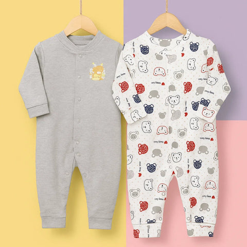 TBS - Pack of 2 Sleep Suits - Vol 02-25 - Grey & Bear