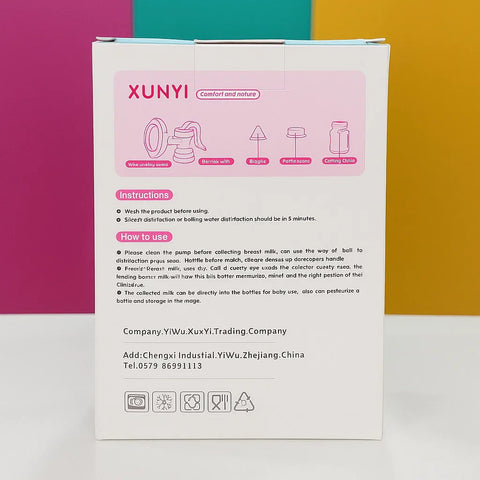 XUNYI - Manual Breast Pump & Feeding Bottle - Pink