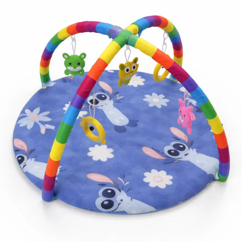 Baby Play Mat With Hanging Toys - Blue - Stitch - 515
