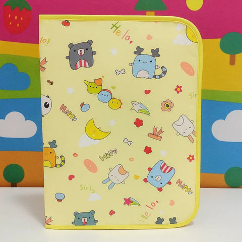 Diaper Changing Sheet - Large - 31*24 Inches - Yellow - Happy Animals