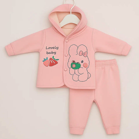 2 Pieces - Hooded Set - Pink - Lovely Baby