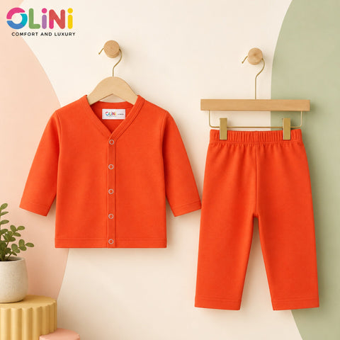 OLINI - Cotton Jersey - Night Suit - Orange - YAM