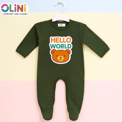 OLINI - Fleece - Romper - Green - Hello World