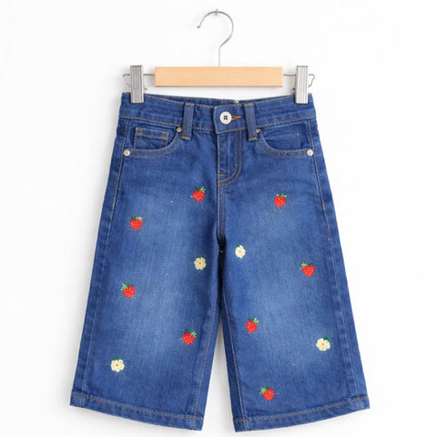 MNG - Bell Bottom - Jeans - Medium Blue - Embroidered - (1-6Y)