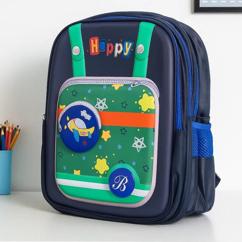 School Bag - Navy Blue - Aeroplane - DW05