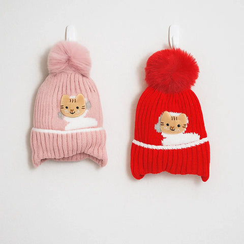 Street Six - Pack of 2 Caps - Cat - Red & Pink