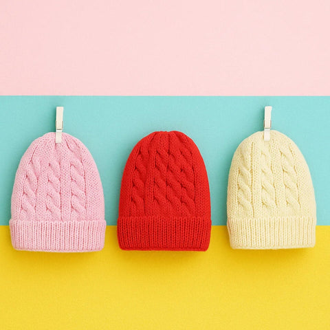 Hudson Baby - Pack of 3 Caps - Dark Pink Skin Pink