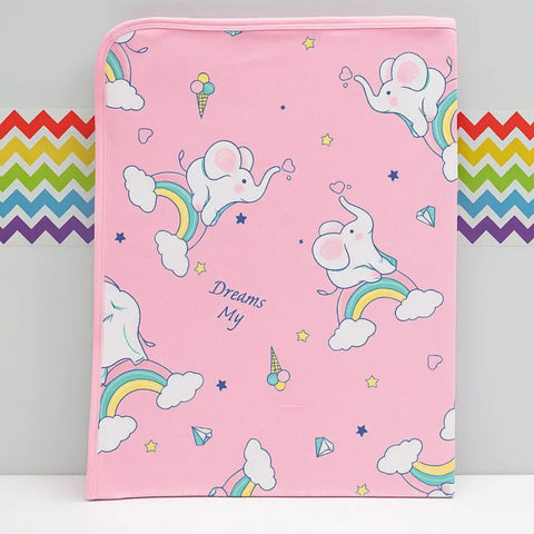 Diaper Changing Sheet - Medium - 27*19 Inches - Pink - Rainbow