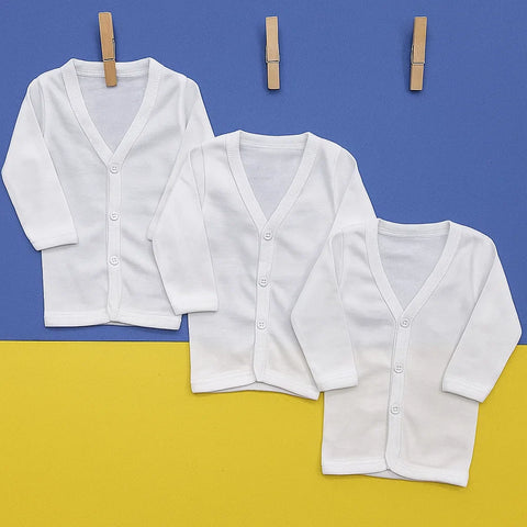Pack of 3 - Front Open Vests - White
