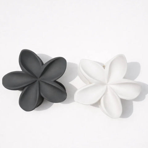 Pack of 2 - Hibiscus - Grey & White - Blooming Flower