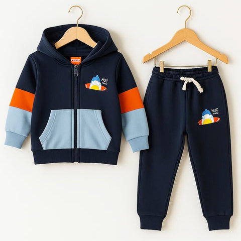 MT - 2 Pieces - Hooded Set - Navy - Hug