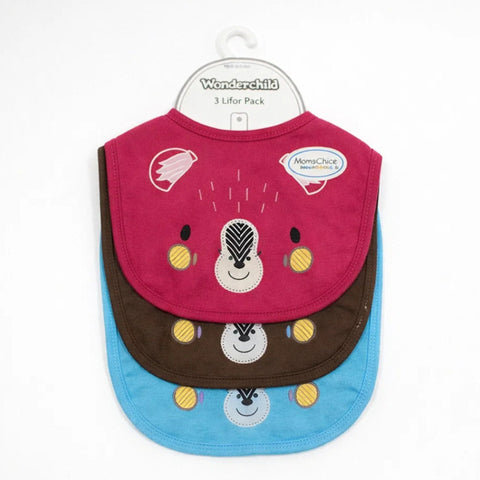 Wonderchild - Pack of 3 - Color Bibs - Bear