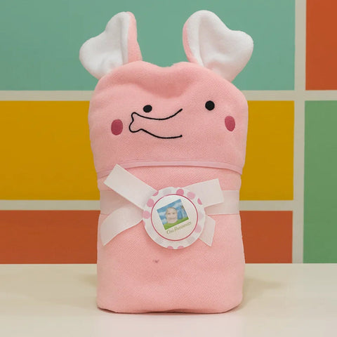 Little Alpaca - Hooded Bath Towel - Pink - Elephant